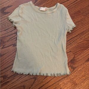 Women’s Ribbed Green T-Shirt